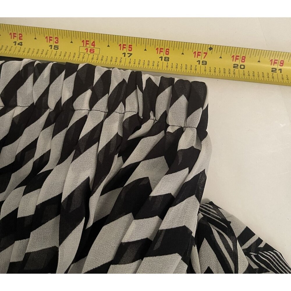Lane Bryant PLUS 18/20 Chevron Pleated Black/White Maxi Summer Vacation Dress - Picture 15 of 16
